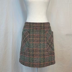Anthropologie “Maeve” Bijou Plaid Knit mini-skirt.